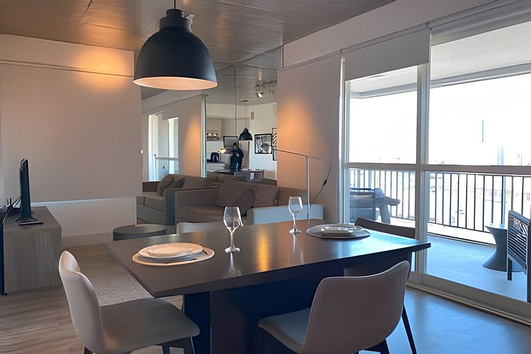 Apê c/ vista de cinema em frente shopping e Hilton - Apto155