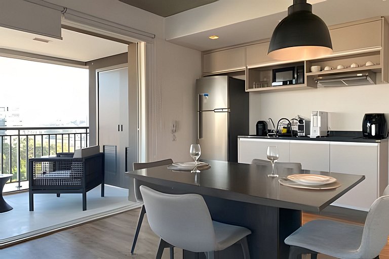 Apê c/ vista de cinema em frente shopping e Hilton - Apto155